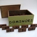 Handmade Dominos of Exotic Red Heart Wood -- Double 9 in Wooden Box