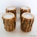 Rustic Wood Candle Holders, Wooden Candle Holders, Wedding Centerpiece, Tree Branch Candle Holders, Tree Slice, Set of 4