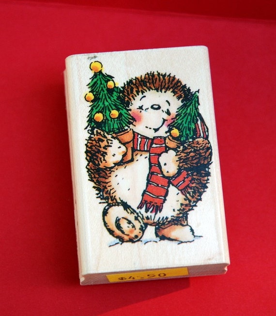 Christmas Hedgehog Rubber Stamp by Penny Black