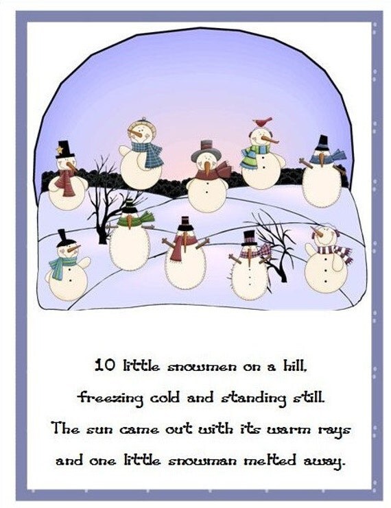 10 Little Snowmen Printable Hands On Book by HandsOnLearningFun