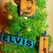Set of 3 Christmas Ornaments Made with Upcycled Elvis Fabric