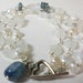 Moonstone,Pearl & Kyanite Gemstone Wedding Bracelet OOAK