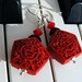 Red Cinnabar Sterling Silver Earrings, Sonata Opus 172