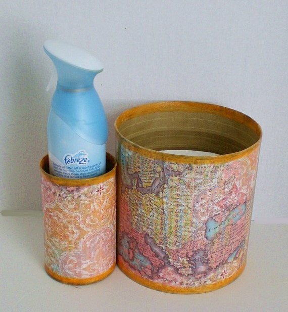 Upcycled Can Toilet Paper Holder with Air Freshener Caddy