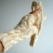 Cream Alpaca Wool Natural White Hand Knit Fingerless Gloves