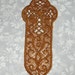 Gold Lace Cross Bookmark, machine embroidery