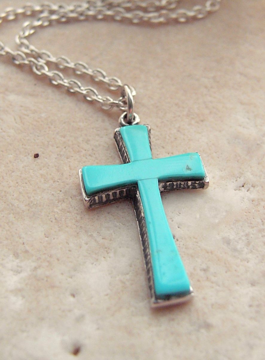 Turquoise Cross Necklace   Il Fullxfull.64258904 