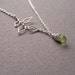 Asymmetrical peridot and leaves necklace - jewelry by jackie