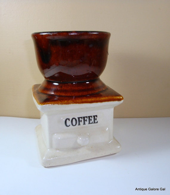 Vintage Planter Coffee Grinder Kitchen Decor Ceramic