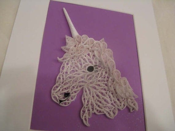 paper quilled unicorn