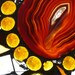 Amber Dreams No 2 Stained Glass Amber Abstract Mixed media Art Panel