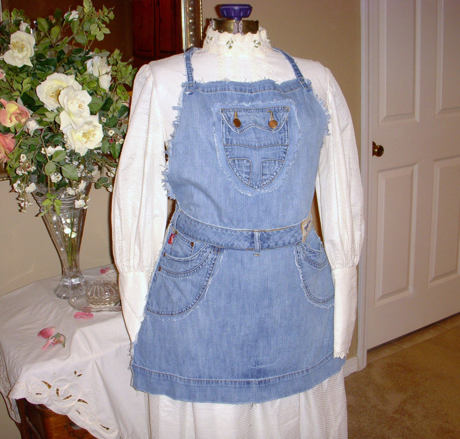 Recycled Blue Jean Apron