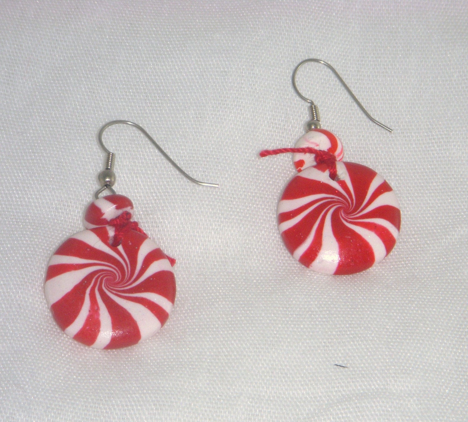 Christmas Peppermint Candy Polymer Clay Earrings