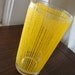 Vintage Georges Briard iced tea glass, clear with golden yellow stripes, single one glass only