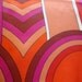 RESERVED Orange and Fuchsia mod circles, vintage scarf neckerchief