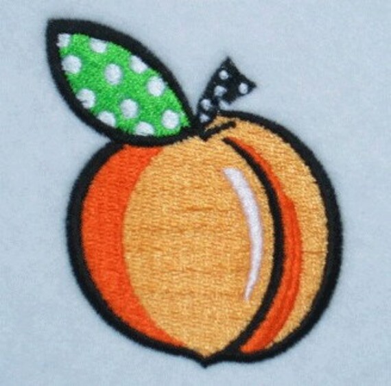 Peach Embroidery Design Sweet Fruit by ApexEmbroidery