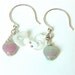 Sea Shell Earrings with White Swarovski Crystals and Sea Glass, Great Nautical Look