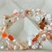 Orange Necklace Crocheted Artisan-Unique with Shells and Buttons