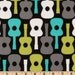 Lagoon Groovy Guitar Cotton Quilting Fabric by Michael Miller - 14 Inches