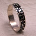 Vintage Sterling Silver Ring with Inlaid Turquoise Geometric Design.