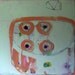 reserved for denise. Four Eyes, Original abstract southwestern painting on wood