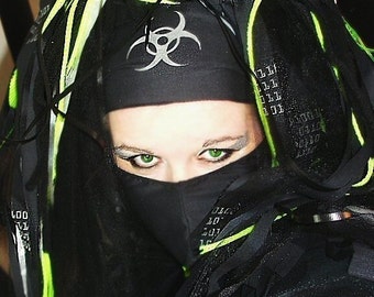 Glow GID Cyber BioHazard Headband MTcoffinz - Ready to Ship - Closeout