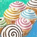 CUPCAKE SWIRLS Original Mini ACEO Painting by Rodriguez