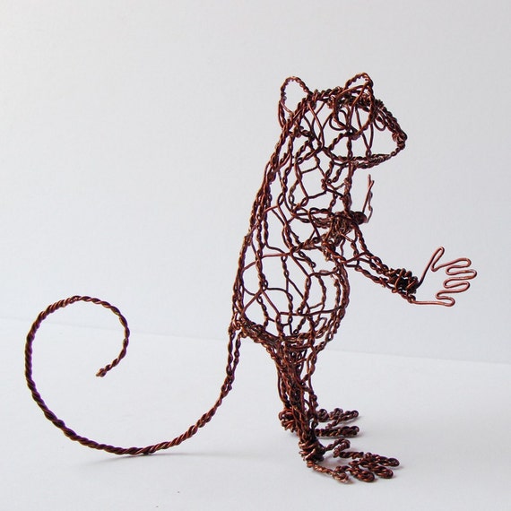 Cautious Mouse Wire Sculpture