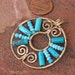 last chance oOo turquoise and gold filled sun dial pendant