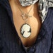 Victorian Black Toggle Cameo Necklace- Womens