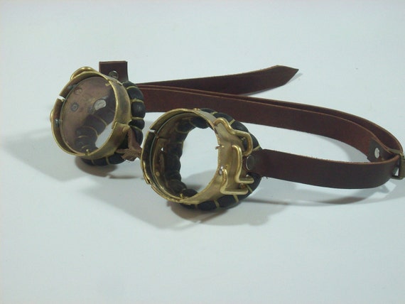 Brass Steampunk Goggles Mad Scientist Jules Verne Neo Victorian Steam Punk by BrazenDevice steampunk buy now online