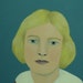 Betty Mae - Original Little Portrait Painting by Elizabeth Bauman, 6 x 8 inches