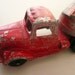 Vintage Tootsietoy Tractor Trailer with Red Tanker Car