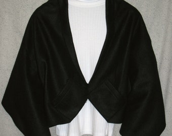 Solid Black Shawl, Bed Jacket, or Reading Shawl - Cold Office / Warm Shawl