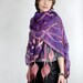 Leaf Nuno Felted Scarf Spring Summer Gold and Plum New Collection 2012