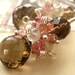 Spumoni Earrings-Smoky Quartz, Prehnite, Pink Tourmaline, Sterling Silver