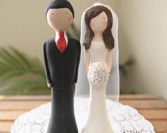 Custom Designed and Hand Sculpted Wedding Cake Toppers - Couple