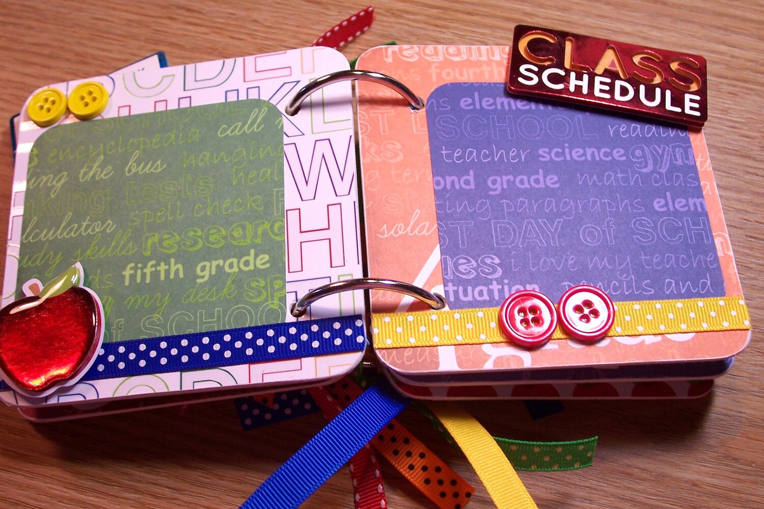 School Days Mini Chipboard Album Scrapbooking by HampshireRose