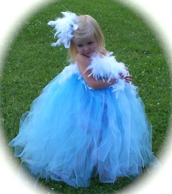Custom Boutique Chandelle Feather Boa Tutu Dress Sz 12 18