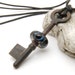 Blue Eyeball Skeleton Key - Necklace - Handmade Lampwork Glass Bead - SRA