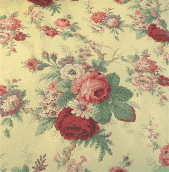RESERVED Norfolk Rose Bouquet WAVERLY decorator fabric 3 plus