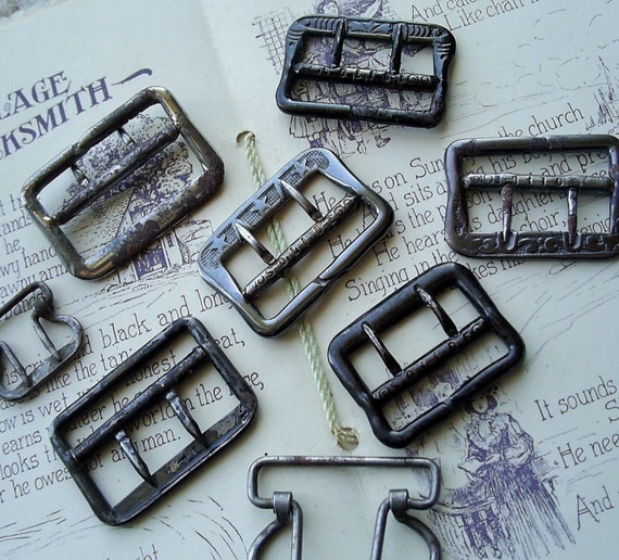 Eight Vintage Suspender Buckles