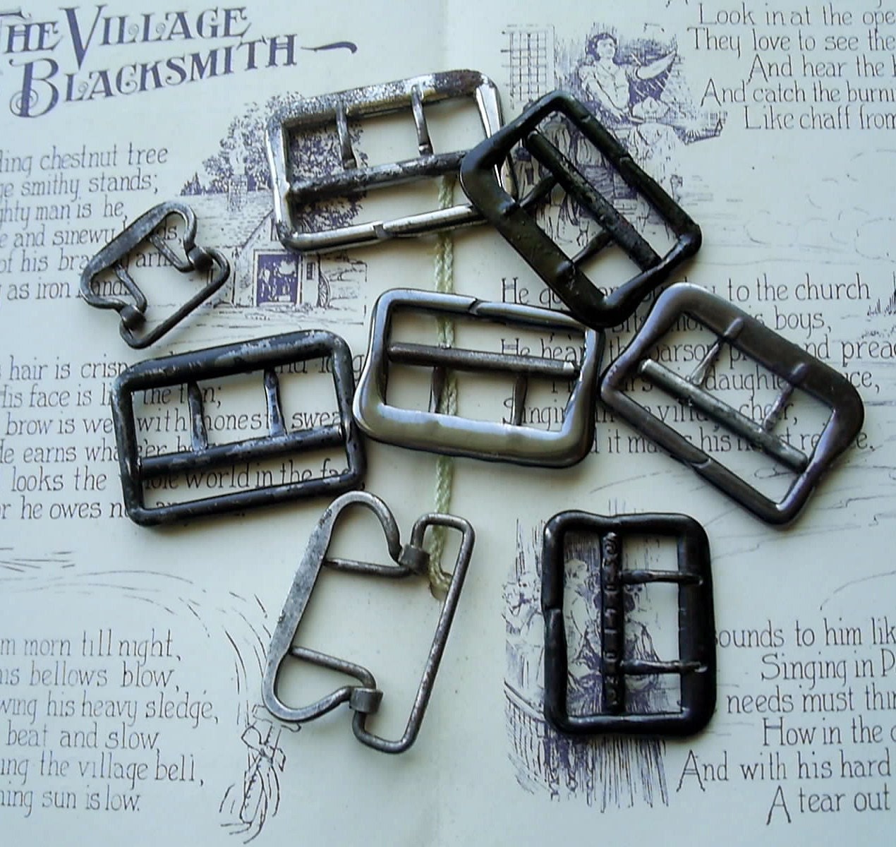 Eight Vintage Suspender Buckles