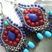 The Arabesque earrings - lapis, coral, turquoise and sterling silver
