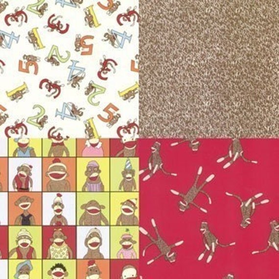 5 Funky Sock Monkey Gift Wrapping Paper Erin Michael