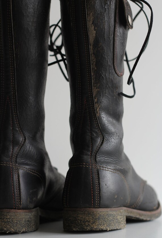 reserved . World War One Boots . Antique Military Footwear