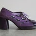 1970s Purple Platform Cut Out Shoes . Unbelievable . Disco Heels