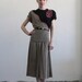 RESERVED . 1940s Dress . Black n White Check . Pink Applique . Film Noir . Peplum . Vintage Gown