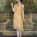 1920s Silk Beaded Gown . Flapper Dress . Gold . Antique . Rose Beading . High Fashion