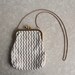 Vintage Mesh Purse . Gold Metal . Plastic Chevron Stripe . 1950s Mid Century Hand Bag . High Fashion